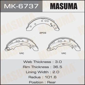 Купить MK-6737 Masuma Тормозные колодки  Colt (1.1, 1.3, 1.5) 