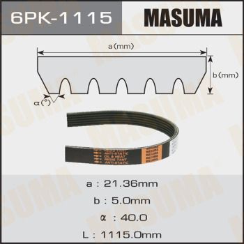 Купить 6PK-1115 Masuma Ремень приводной  Almera B10 1.6 16V