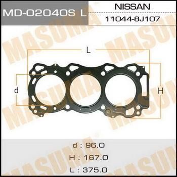 Купити MD-02040SLH Masuma Прокладка ГБЦ Nissan