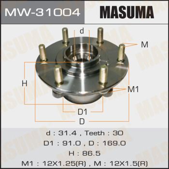 Підшипник маточини MW-31004 Masuma –  фото 1