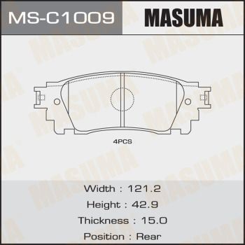 Купить MS-C1009 Masuma Тормозные колодки  