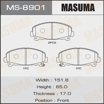 Купити MS-8901 Masuma Гальмівні колодки  Аккорд (2.2 i-DTEC, 2.4, 2.4 i) 