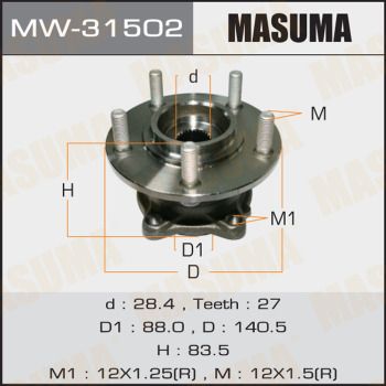 Купить MW-31502 Masuma Подшипник ступицы  Аутленер (2, 3)  