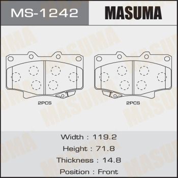 Купити MS-1242 Masuma Гальмівні колодки  Land Cruiser 80 (4.2, 4.5) 