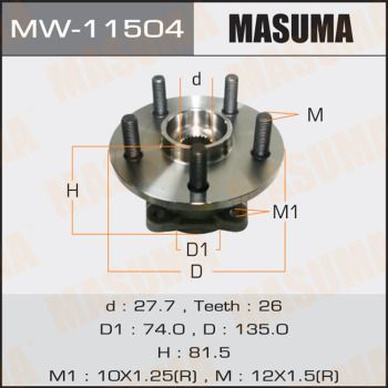 Подшипник ступицы MW-11504 Masuma –  фото 1