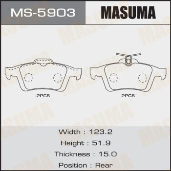 Купить MS-5903 Masuma Тормозные колодки  Mazda 5 (1.6, 1.8, 2.0) 