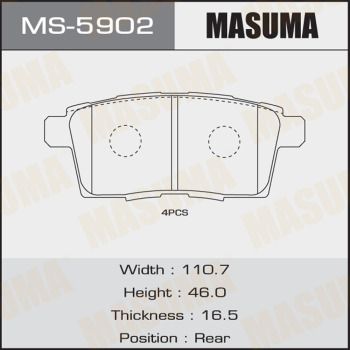 Купить MS-5902 Masuma Тормозные колодки  CX-7 (2.2 MZR-CD, 2.3 MZR DISI Turbo, 2.5 MZR) 