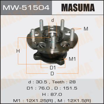 Купити MW-51504 Masuma Підшипник маточини  CR-V  