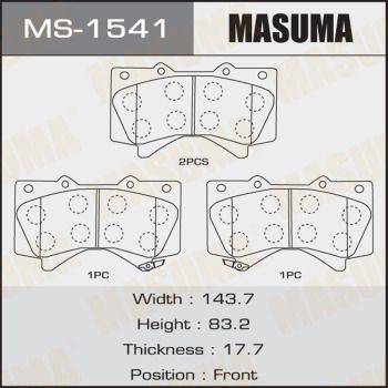 Купити MS-1541 Masuma Гальмівні колодки  Лексус ЛХ (, 450, 470, 570) (450d, 570) 
