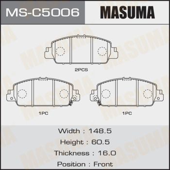КОЛОДКИ ACCORD CP2 2013- front (1 12) MS-C5006 Masuma –  фото 1