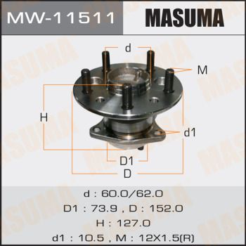 Підшипник маточини MW-11511 Masuma –  фото 1