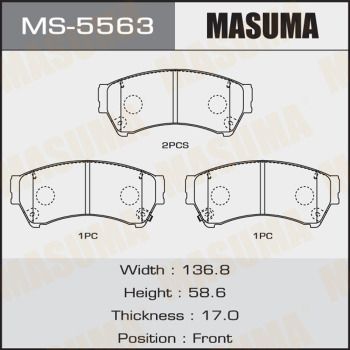 Купить MS-5563 Masuma Тормозные колодки  Mazda 6 GH (1.8, 2.0, 2.2, 2.5) 