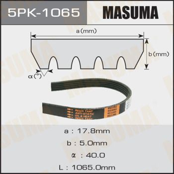 Ремінь приводний 5PK-1065 Masuma –  фото 1