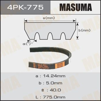 Ремень приводной 4PK-775 Masuma –  фото 1