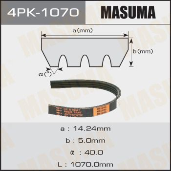 Ремінь приводний 4PK-1070 Masuma –  фото 1