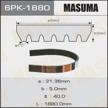 Ремінь приводний 6PK-1880 Masuma –  фото 1