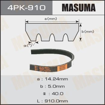 Ремень приводной 4PK-910 Masuma –  фото 1