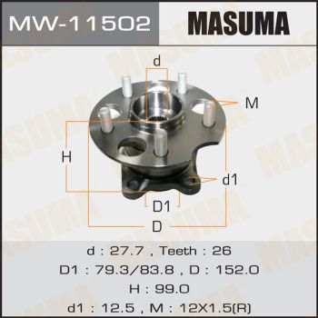 Підшипник маточини MW-11502 Masuma –  фото 1