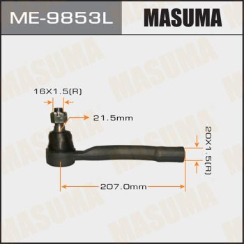 Купить ME-9853L Masuma - Наконечники РУЛЕВЫЕ РЕЙКИ РУЛЕВЫЕ Рулевой наконечник левый Nissan Patrol, Y62, VK56VD,
