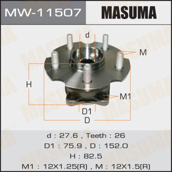 Підшипник маточини MW-11507 Masuma –  фото 1