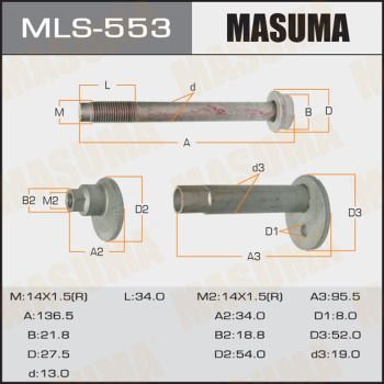 Купить MLS553 Masuma - БОЛТЫ комплект 48409-35050+48452-35020+90080-11283+90119-14071 MLS-553