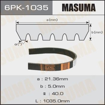 Ремень приводной 6PK-1035 Masuma –  фото 1