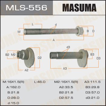 Купити MLS556 Masuma - Болт ексцентрик кт. Toyota