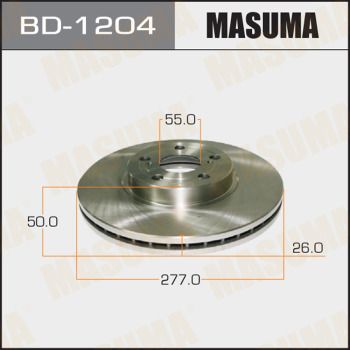 Купить BD-1204 Masuma Тормозные диски Avensis T25 (1.6 VVT-i, 1.8, 2.0)