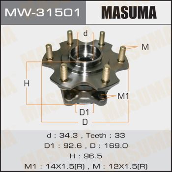 Підшипник маточини MW-31501 Masuma –  фото 1