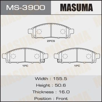 Купить MS-3900 Masuma Тормозные колодки  L200 (2.5 DI-D, 2.5 DI-D 4WD) 
