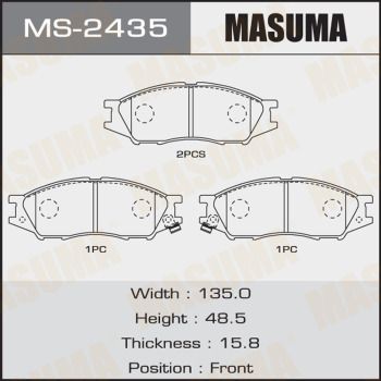 Купить MS-2435 Masuma Тормозные колодки  Almera B10 1.6 16V 