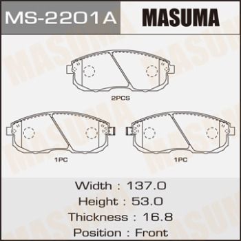 Купити MS-2201 Masuma Гальмівні колодки  Juke (1.5, 1.6) 