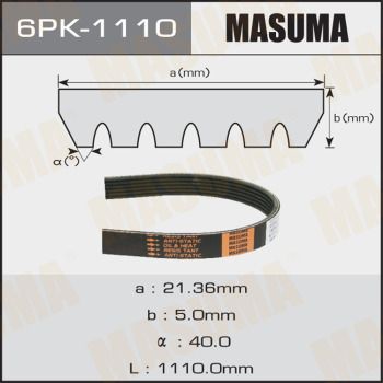 Ремень приводной 6PK-1110 Masuma –  фото 1