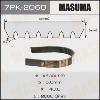 Ремень приводной 7PK-2060 Masuma –  фото 1