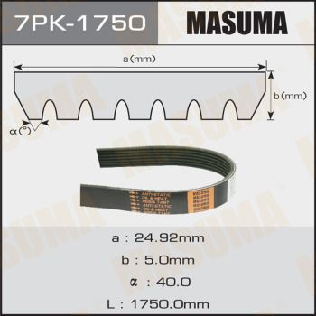 Ремінь приводний 7PK-1750 Masuma –  фото 1