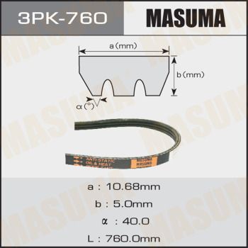 Ремінь приводний 3PK-760 Masuma –  фото 1