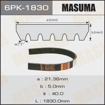 Купить 6PK-1830 Masuma Ремень приводной  Аутленер 1 (2.0, 2.0 4WD, 2.0 Turbo 4WD)