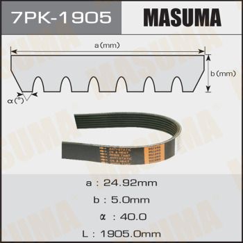 Ремінь приводний 7PK-1905 Masuma –  фото 1
