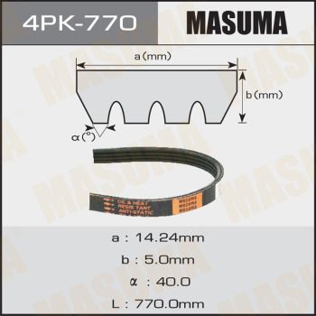 Ремінь приводний 4PK-770 Masuma –  фото 1