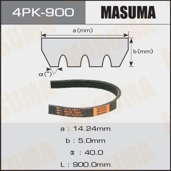 Ремень приводной 4PK-900 Masuma –  фото 1