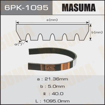 Купити 6PK-1095 Masuma Ремінь приводний  Одіссєя 2.3
