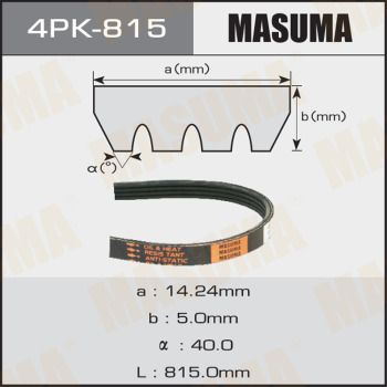 Купити 4PK-815 Masuma Ремінь приводний  Цівік (1.3 16V, 1.5 i 16V, 1.6 i Vtec)