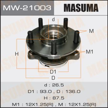 Купити MW-21003 Masuma Підшипник маточини  Інфініті  