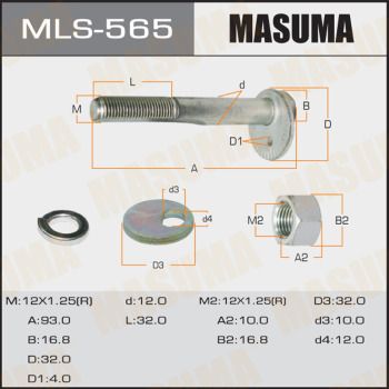 Купити MLS565 Masuma - Болт ексцентрик кт. MITSUBISHI