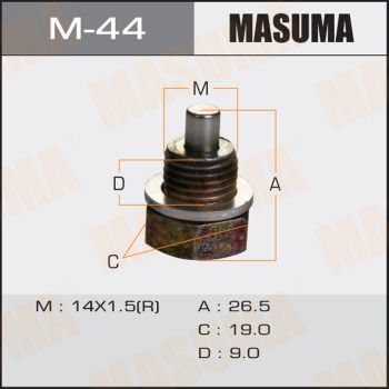 Болт маслозливної з магнітом\\\\ mazda 14x1.5 mm M44 Masuma фото 1
