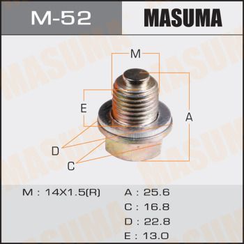 Купить M-52 Masuma Сливная пробка поддона Galant (7, 8) (1.8, 2.0, 2.4)
