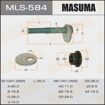 Купить MLS584 Masuma - Болт эксцентрик кт. MAZDA