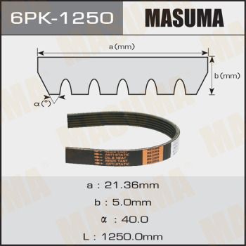 Купить 6PK-1250 Masuma Ремень приводной 