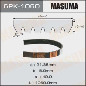 Купити 6PK-1060 Masuma Ремінь приводний  Тіана 3.5