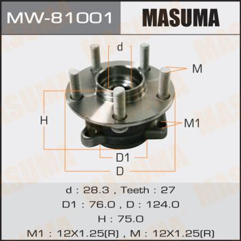 Купити MW-81001 Masuma Підшипник маточини  Субару ХВ  